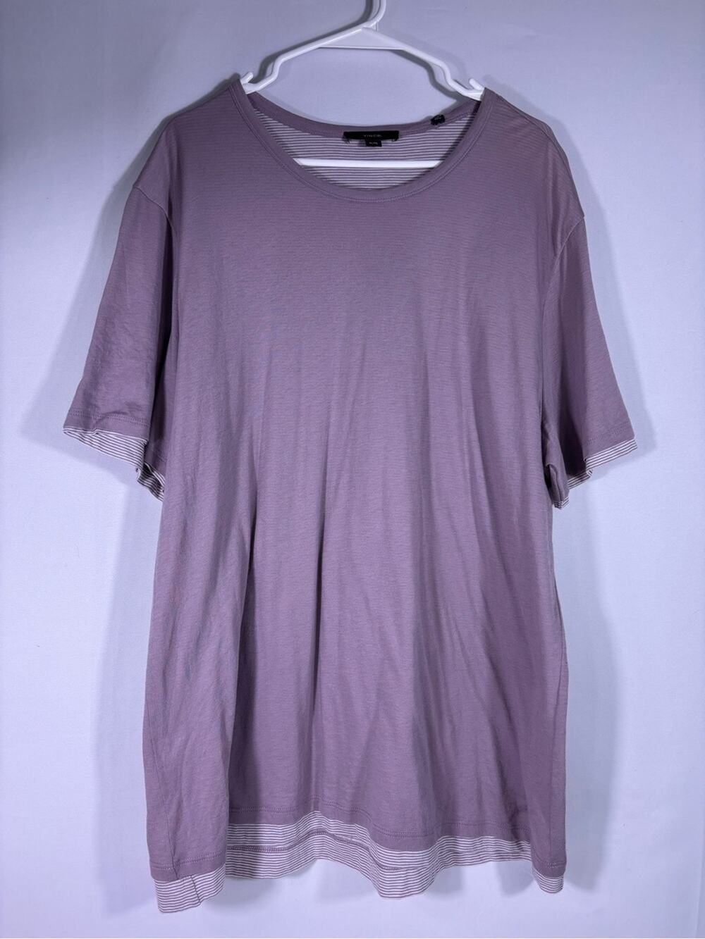 NWT Vince Pima Cotton Crewneck Tee Dusty Sky Lavender Size XL